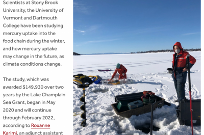 SBU Researchers Studying Mercury Levels Under Ice