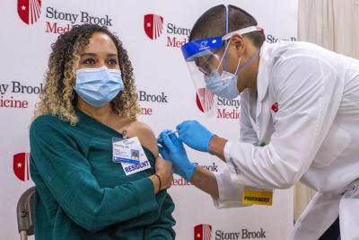 Stony Brook University Hospital Administers First COVID-19 Vaccine