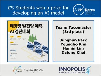 CS students won an award in a contest for developing an AI model