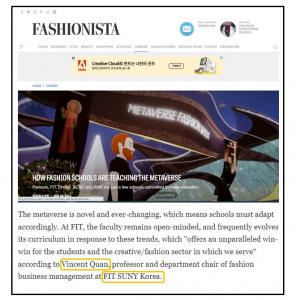 Professor and Chair Vincent Quan's Interview in Fashionista